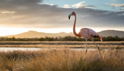 beautiful flamingo in nature