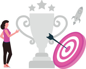 The girl has achieved her goal.