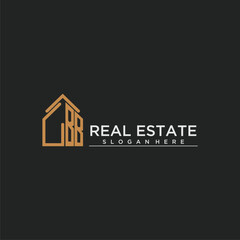 BB initial monogram logo for real estate design - obrazy, fototapety, plakaty