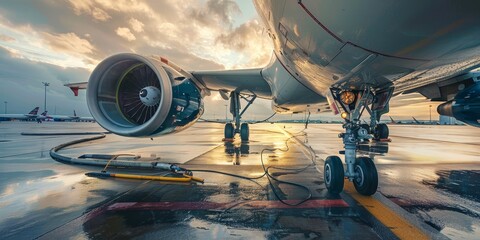 step-by-step fueling process of a commercial aircraft