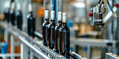 Bottling Line in Operation: Automated filling stations ensuring precise volume in each bottle.