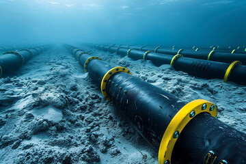 Oceanic highspeed internet, submarine fiberoptic cable transmitting data