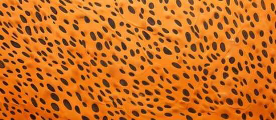 Obraz premium Close-up view of a skin pattern featuring distinct black spots on a spotted animal