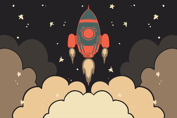 A rocket is launched into space