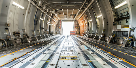 sequence of loading standardized Unit Load Devices (ULDs) into the cargo hold of an aircraft, including the coordination required among ground staff to efficiently use available space