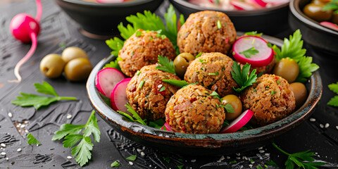 Vegetarian chickpeas falafel balls