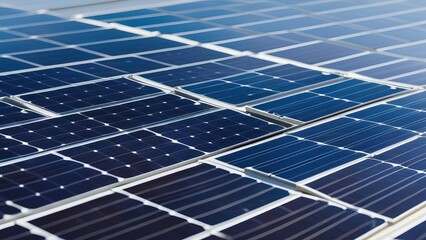 Close-up of a blue solar panel array outdoor