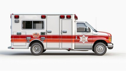 Vector illustration of an ambulance over white background.