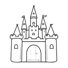 castle  outline design illustration