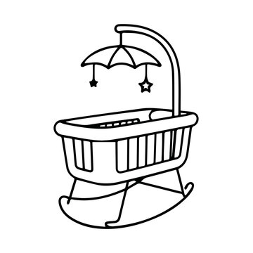 recommend clip art: crib outline design illustration