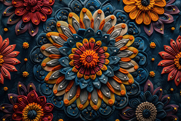Yoga mandala lotus flower pattern.Vintage floral Indian pattern - 774883586