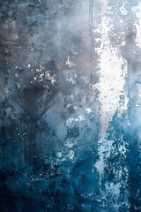 Artistic Cold Window Frost Patterns on Glass with Moody Blue Hues