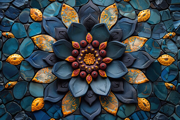 Yoga mandala lotus flower pattern.Vintage floral Indian pattern - 774883709