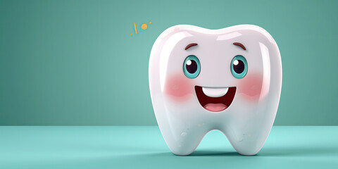 Cartoon character of smiling tooth - 774883765