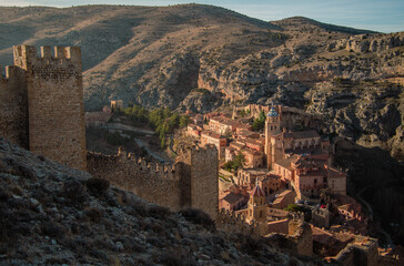 Obraz premium Albarracín, in Teruel, Spain, the most beautiful village in Spain, with its charming medieval architecture and stunning natural surroundings.