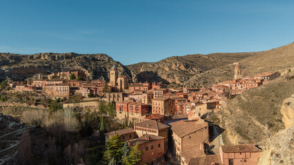 Albarracín, in Teruel, Spain, the most beautiful village in Spain, with its charming medieval...
