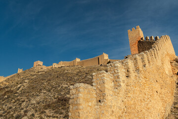Naklejka premium The medieval wall of Albarracín, with its watchtowers and battlements.