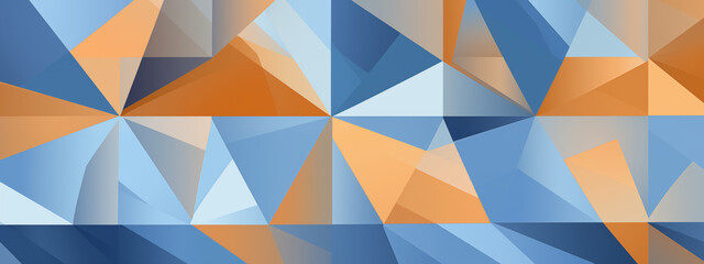 Fototapeta premium Abstract Geometric Background with Blue and Orange Triangles