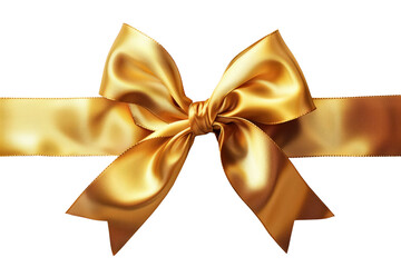 Luxurious gold ribbon on white