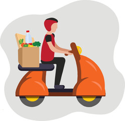  delivery man on a moped