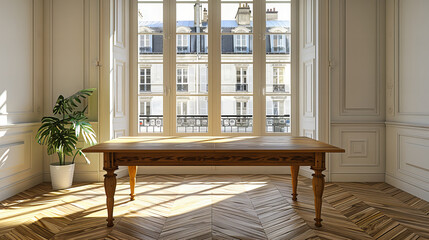 Elegant Room with Vintage Furniture, Stylish Interior Design, Bright Window and Wooden Floor, Cozy Home