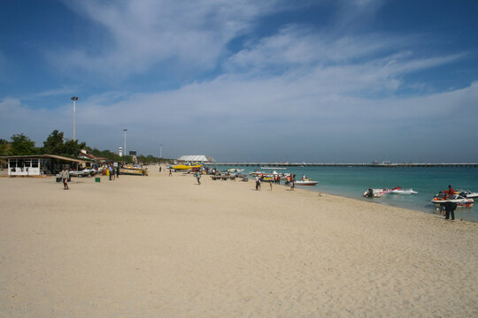 Leisure time activities at the seaside of Kish Island, Iran