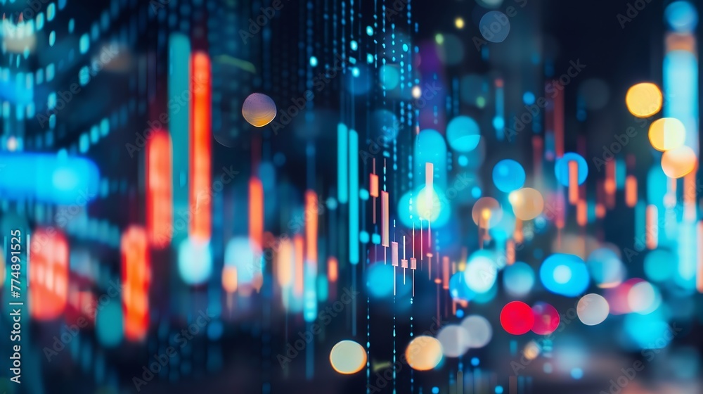 Aufkleber generative ai : stock market chart,stock market data on led display concept.