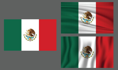 Mexico flag of waving in the wind. 