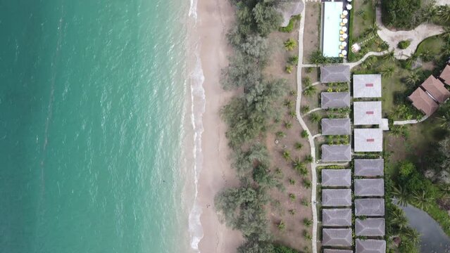 Drone view of beautiful beach of Koh Lanta, Krabi Province, Thailand, Asia