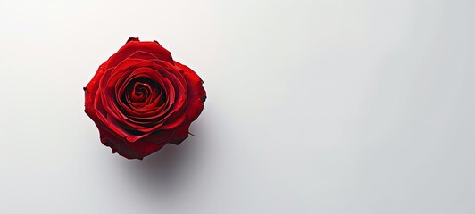 red rose isolated on white background. view from above. place for text. generative ai