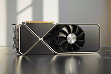 High-end graphics card on surface