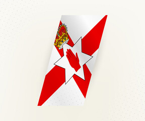 Abstract modern vertical flag of Northern Ireland on beige background with dots.