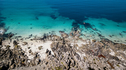Obraz premium coral reef and sea, drone Norway