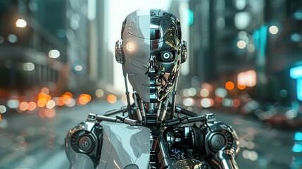 Fototapeta premium Omniscient Robot Metallic