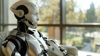 Fototapeta premium Sentient Robot metal skin