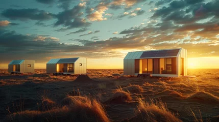 Fotobehang Solar-Powered Tiny Homes: Off-Grid Living and conceptual metaphors of Off-Grid Living © MoriMori