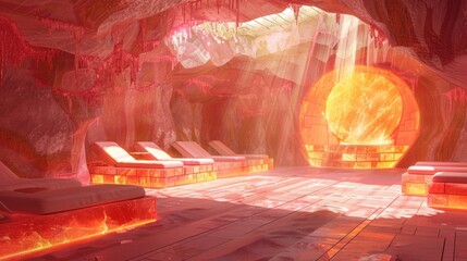 Himalayan Salt Grottos: Halotherapy Spaces and conceptual metaphors of Halotherapy Spaces - obrazy, fototapety, plakaty