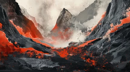 Fotobehang Volcanic Landscape Treks: Powerful Nature and conceptual metaphors of Powerful Nature © MoriMori
