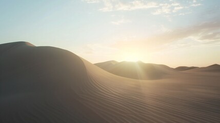 Fototapeta na wymiar Desert Dreams: Minimalist desert vistas inspire serene contemplation and quiet reflection.