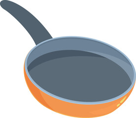 Iron handle pan icon cartoon vector. Home domestic object. Cook equipment