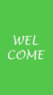 welcome text animation vertical green screen background