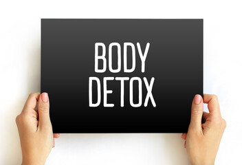 Body detox text quote on card, health concept background