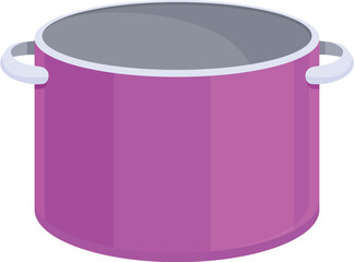 Violet saucepan icon cartoon vector. Food utensil. Metal culinary object