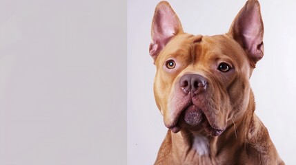 Generative AI : american bully in front of white background