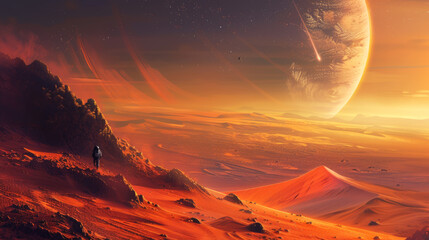 Mystical Desert Planet in the Universe 