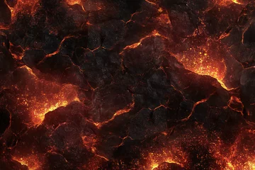 Deurstickers magma and lava texture © Sandu