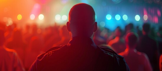 A man addressing a crowd at a concert