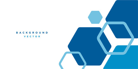 Obraz na płótnie Canvas Blue Modern Hexagon Background Vector , Technology Graphic Background Vector EPS