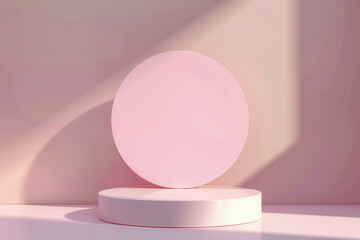 Minimalistic pink podium for displays