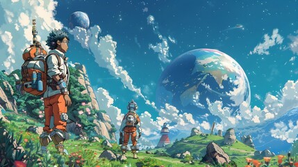Brave Earth Warriors Embark on Enchanting Mission to Safeguard Their Vibrant Planetary Home in Charming Cartoon
